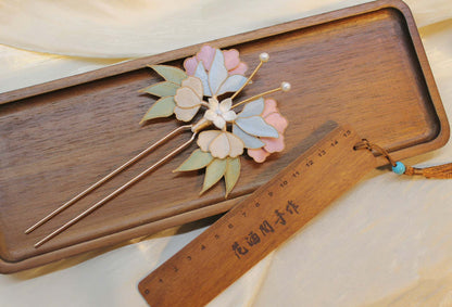 Flower Butterfly Bespoke Hairpin-Silk Hairdress(Ronghua)