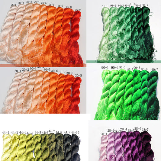 20m Suzhou Embroidery Mulberry Silk Thread(Colorful  49*20m)