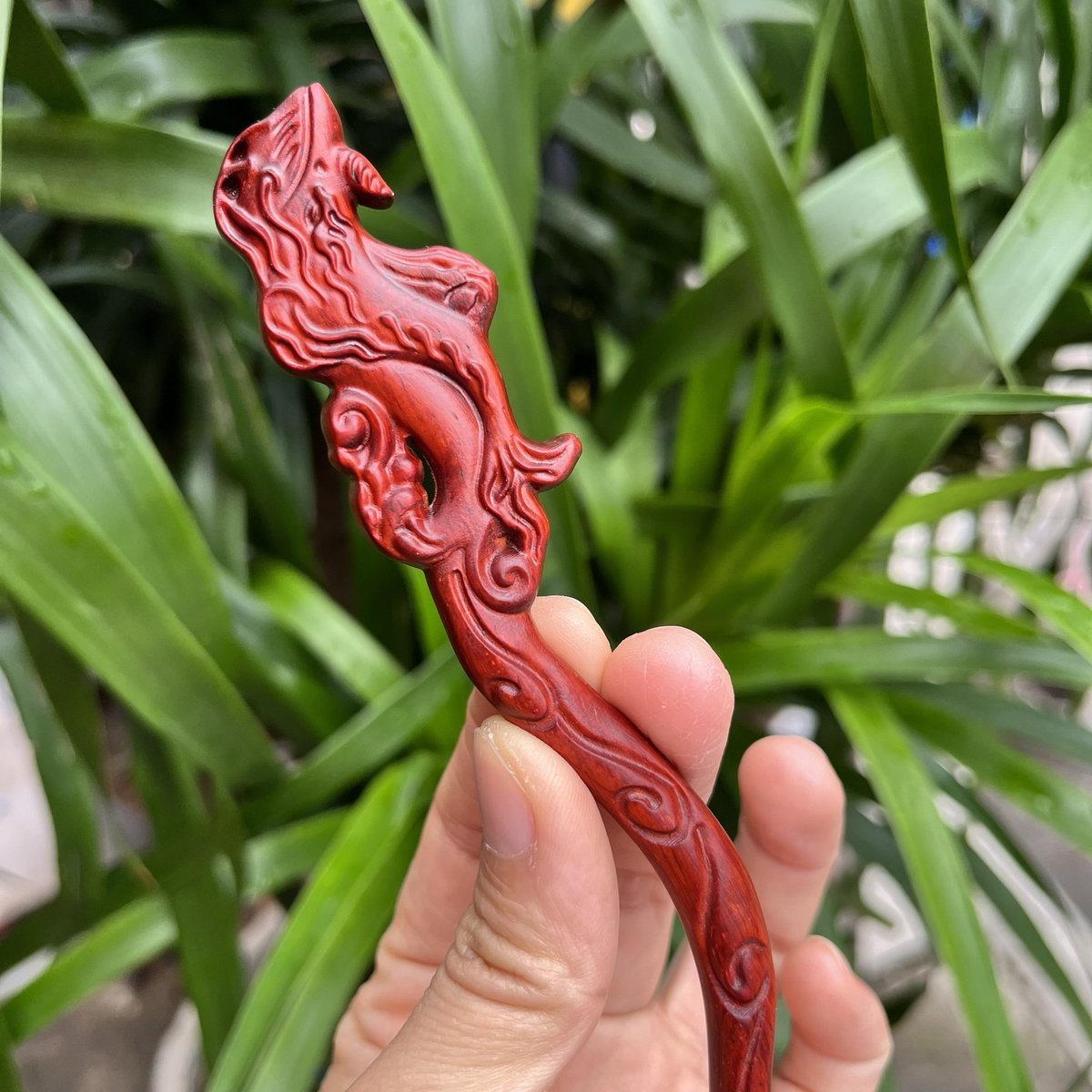 Natural Wooden Hair Stick Set - 20cm Mythical Creature Design (山海鲸)