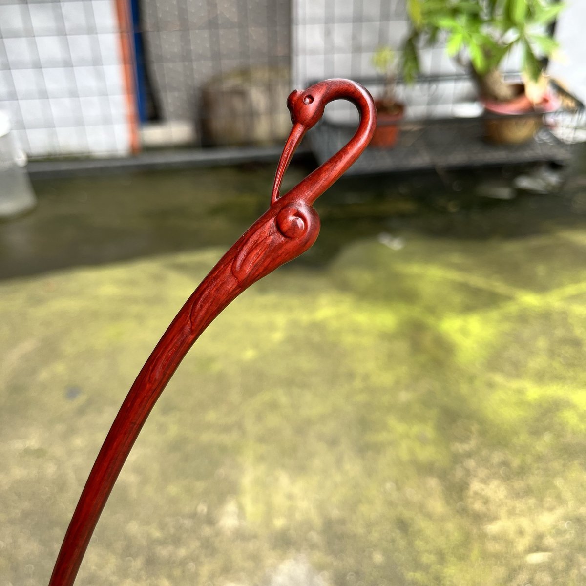 Natural Wooden Hair Stick Set - 20cm Crane Hairpin (仙鹤)