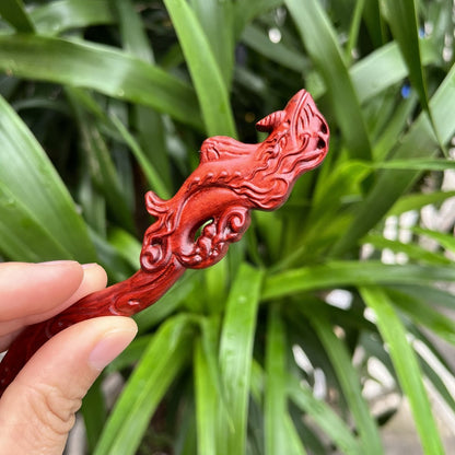 Natural Wooden Hair Stick Set - 20cm Mythical Creature Design (山海鲸)