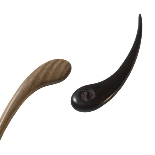 Side View of Taiji Ebony & Green Sandalwood Wood Hair Stick – Smooth Finish