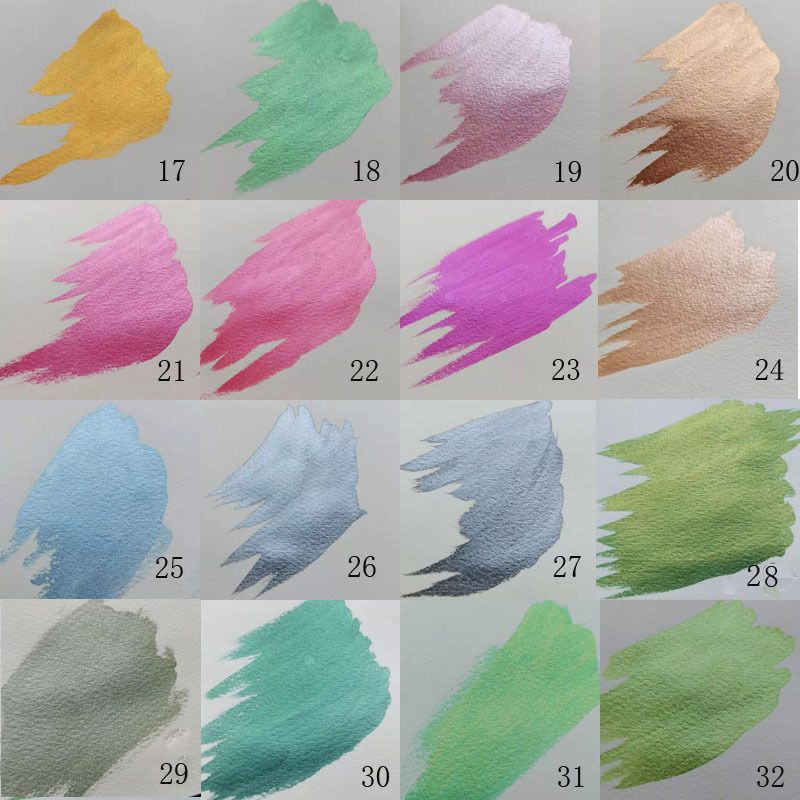 Metallic Pearlescent Solid Watercolor Paint Set for Ronghua Chanhua, Art & Crafts(Combo Pack Set of 6)