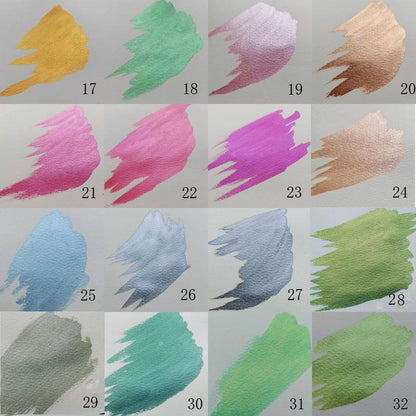 Metallic Pearlescent Solid Watercolor Paint Set for Ronghua Chanhua, Art & Crafts(Combo Pack Set of 6)