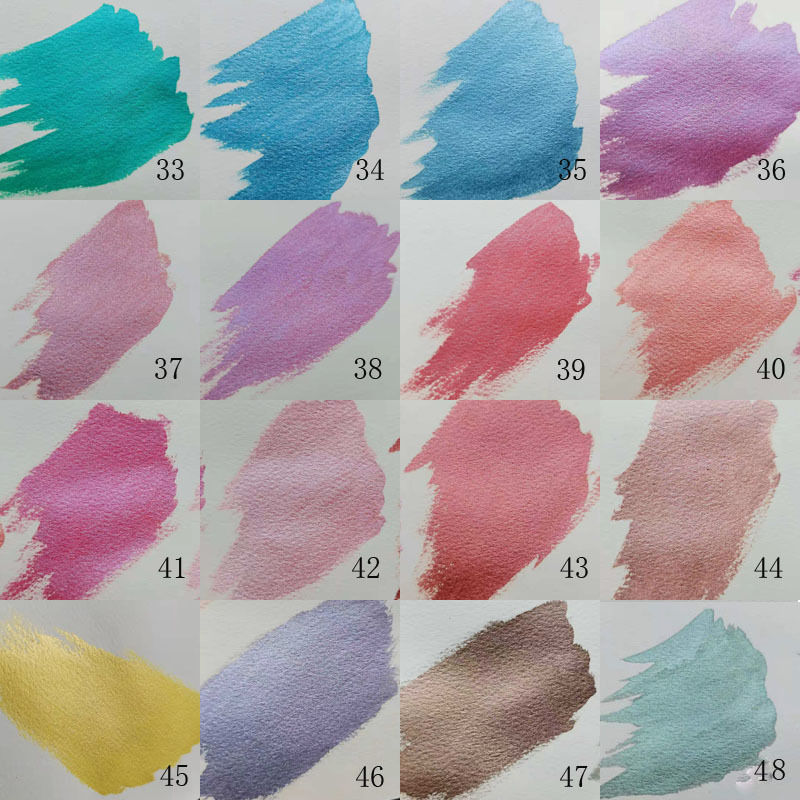 Metallic Pearlescent Solid Watercolor Paint Set for Ronghua Chanhua, Art & Crafts(Combo Pack Set of 6)