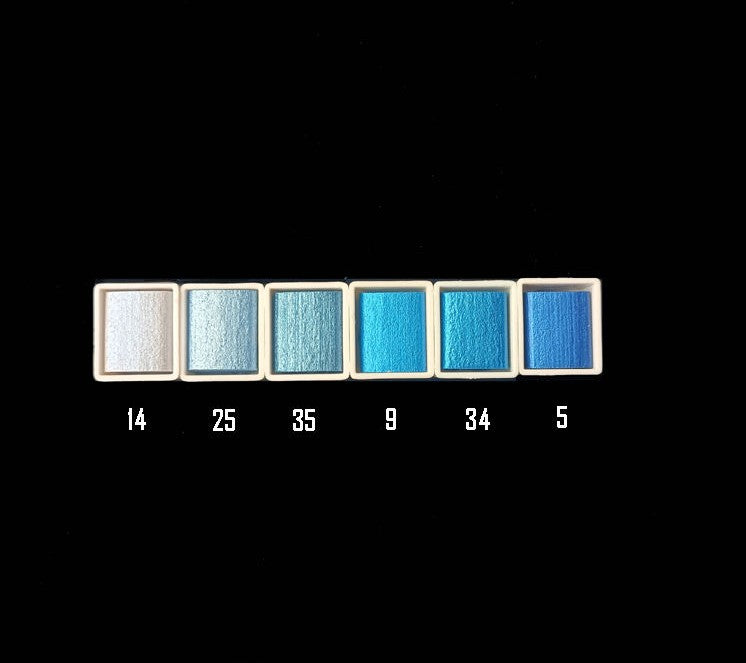 Metallic Pearlescent Solid Watercolor Paint Set for Ronghua Chanhua, Art & Crafts(Combo Pack Set of 6)