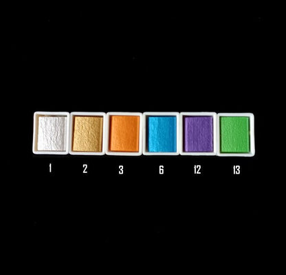 Metallic Pearlescent Solid Watercolor Paint Set for Ronghua Chanhua, Art & Crafts(Combo Pack Set of 6)