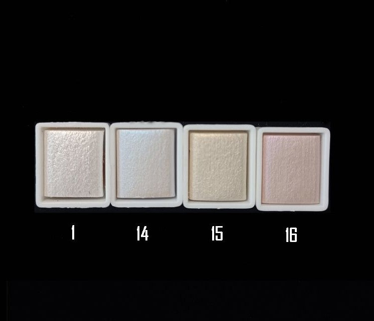 Metallic Pearlescent Solid Watercolor Paint Set for Ronghua Chanhua, Art & Crafts(Combo Pack Set of 4)