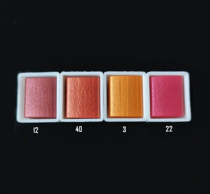 Metallic Pearlescent Solid Watercolor Paint Set for Ronghua Chanhua, Art & Crafts(Combo Pack Set of 4)