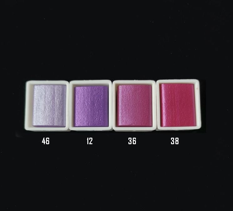 Metallic Pearlescent Solid Watercolor Paint Set for Ronghua Chanhua, Art & Crafts(Combo Pack Set of 4)