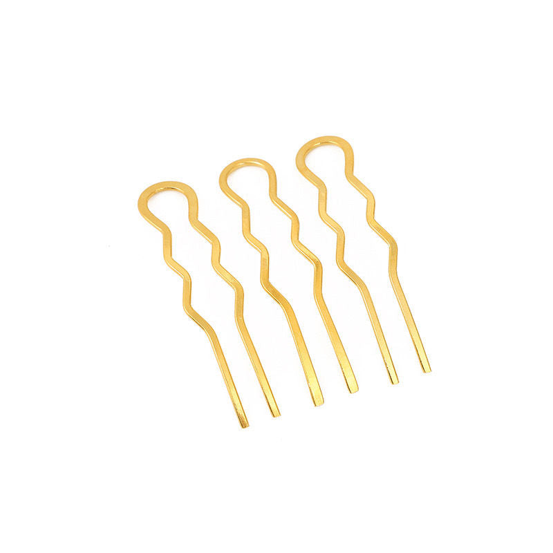 Wavy 2-Prong Metal Hair Fork | DIY Hairpin Finding & Updo Pin