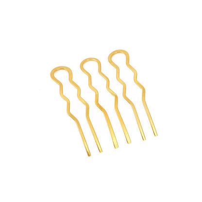 Wavy 2-Prong Metal Hair Fork | DIY Hairpin Finding & Updo Pin