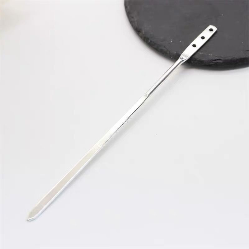Sleek 150mm silver alloy hair stick designed for both direct use in updos and as a DIY craft supply.