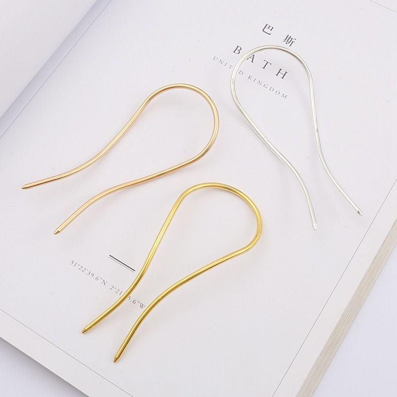 Minimalist 110mm U-Shaped Hair Fork - Metal Hair Pin Blank for DIY Jewelry & Hair Accessories