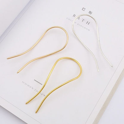 Minimalist 110mm U-Shaped Hair Fork - Metal Hair Pin Blank for DIY Jewelry & Hair Accessories