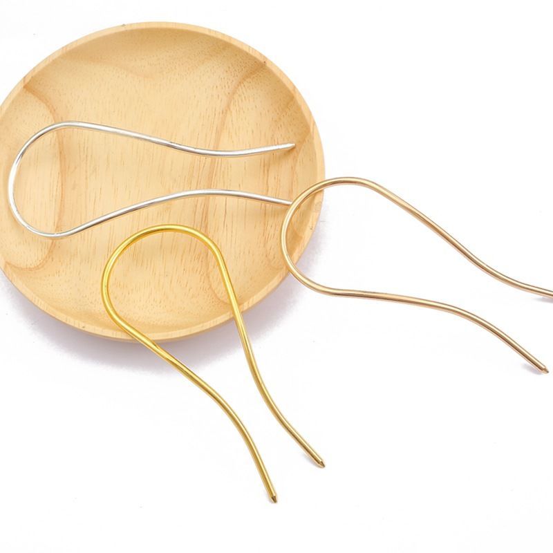 Minimalist 110mm U-Shaped Hair Fork - Metal Hair Pin Blank for DIY Jewelry & Hair Accessories