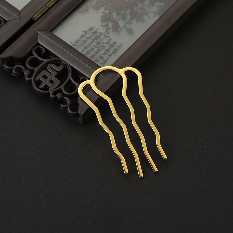 Four-Prong Alloy Hair Pins for DIY Hairstyles