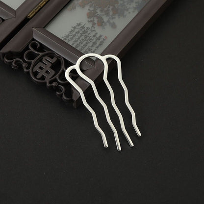 Four-Prong Alloy Hair Pins for DIY Hairstyles