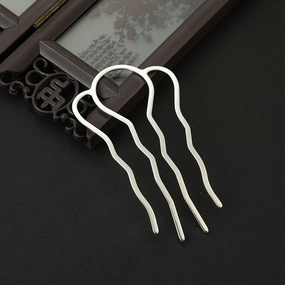 Four-Prong Alloy Hair Pins for DIY Hairstyles