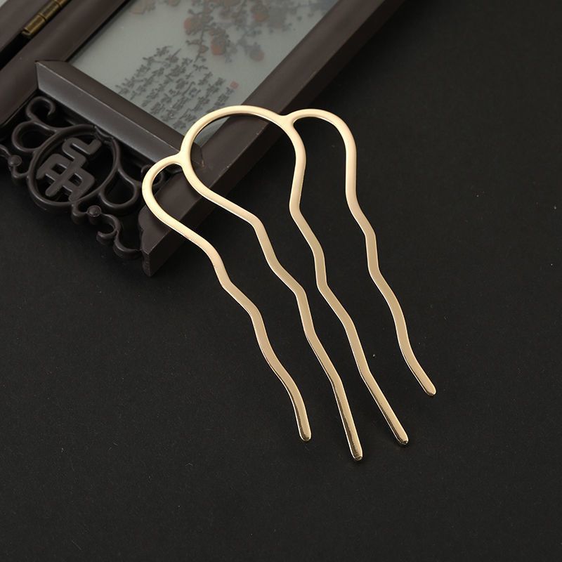 Four-Prong Alloy Hair Pins for DIY Hairstyles