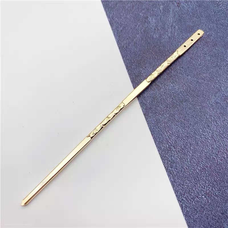Side view of 150mm alloy hair stick highlighting its slim profile and fine craftsmanship for crafting or updo styling.
