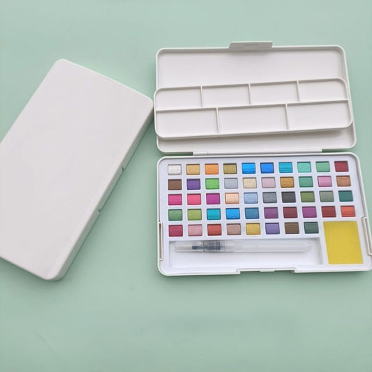 Metallic Pearlescent Solid Watercolor Paint Set for Ronghua Chanhua, Art & Crafts(Combo Pack Set of 48)