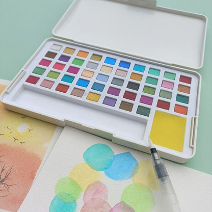Metallic Pearlescent Solid Watercolor Paint Set for Ronghua Chanhua, Art & Crafts(Combo Pack Set of 48)