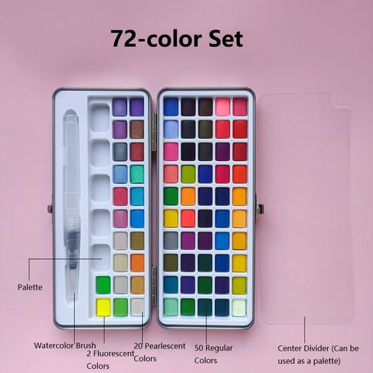 Solid Watercolor Paint Set for Ronghua Chanhua, Art & Crafts(Combo Pack Set of 72/90)