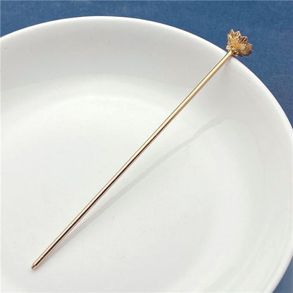 Copper Lotus Hair Stick Set – 125mm (Gold & Silver)