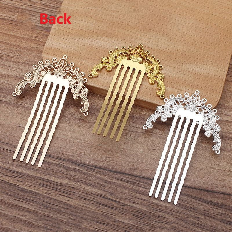 Copper 5-Prong Plum Blossom Hair Comb – 60×45mm