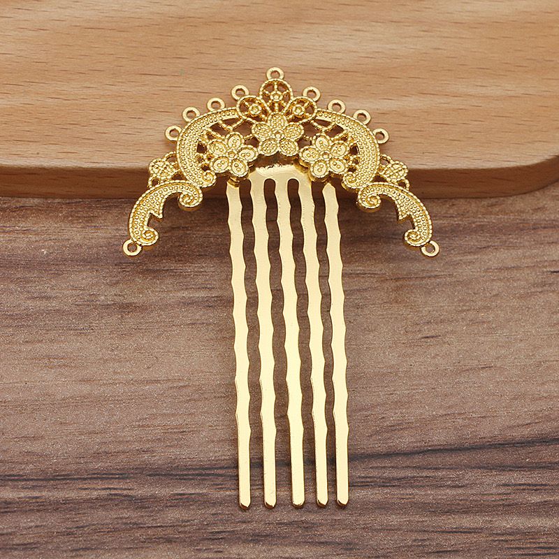 Copper 5-Prong Plum Blossom Hair Comb – 60×45mm