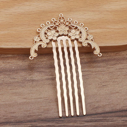 Copper 5-Prong Plum Blossom Hair Comb – 60×45mm