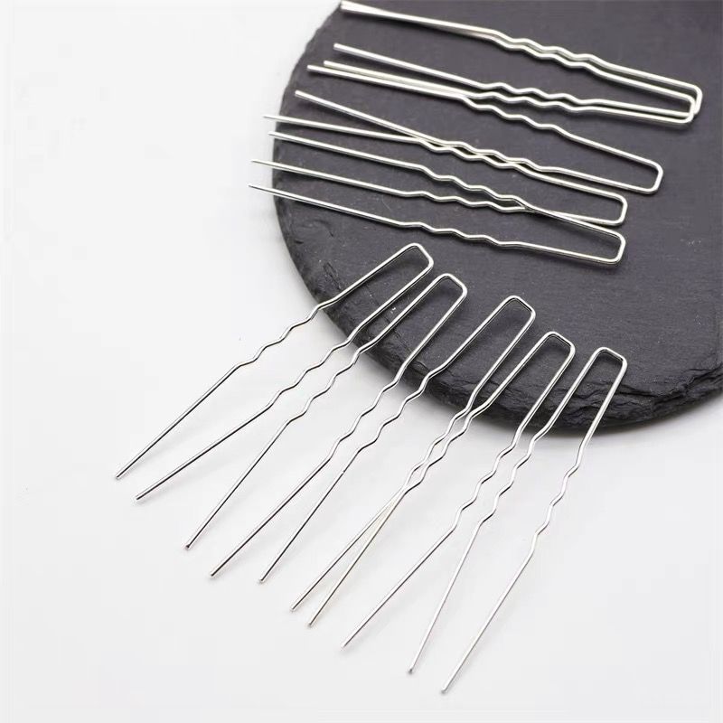 5 Pieces U-Shape Wavy Copper Hair Pin Set – 75mm