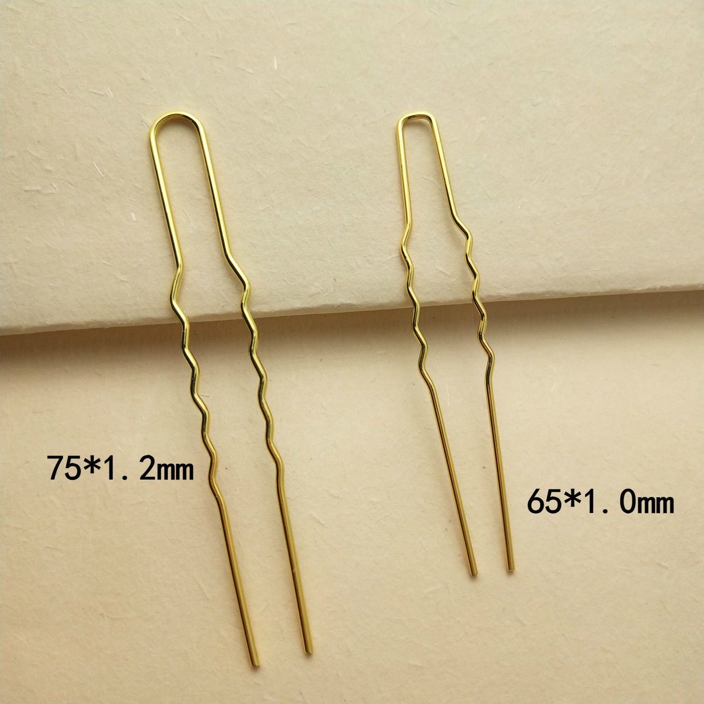 5 Pieces U-Shape Wavy Copper Hair Pin Set – 75mm
