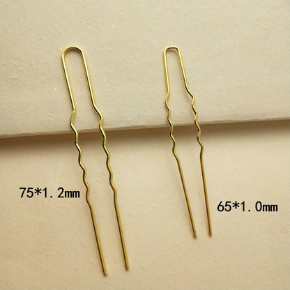 5 Pieces U-Shape Wavy Copper Hair Pin Set – 75mm