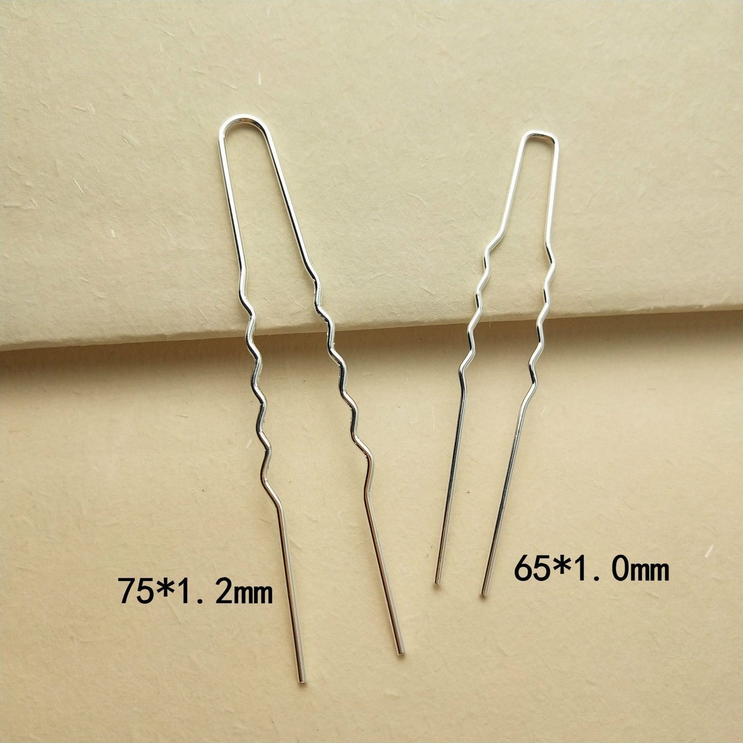 5 Pieces U-Shape Wavy Copper Hair Pin Set – 75mm