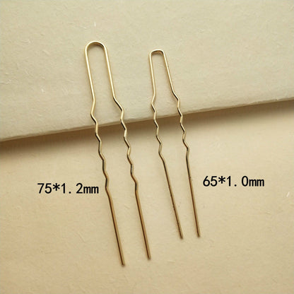 5 Pieces U-Shape Wavy Copper Hair Pin Set – 75mm