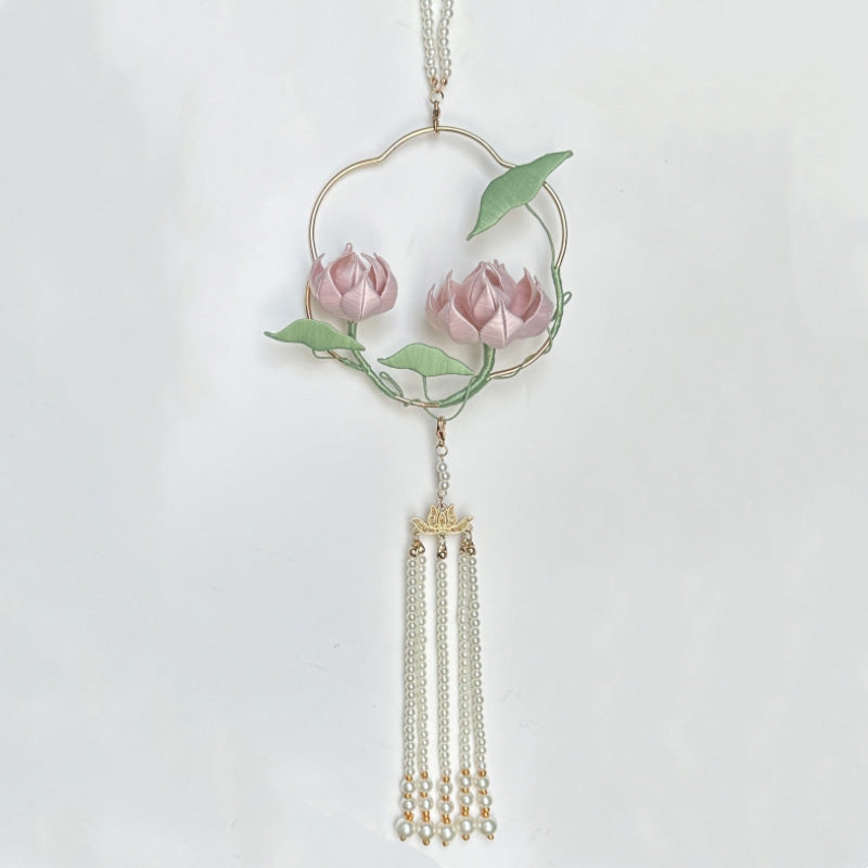 Lotus Flower Hairpin Chanhua Materials Flowers DIY Kit - Include Detailed Video Tutorial