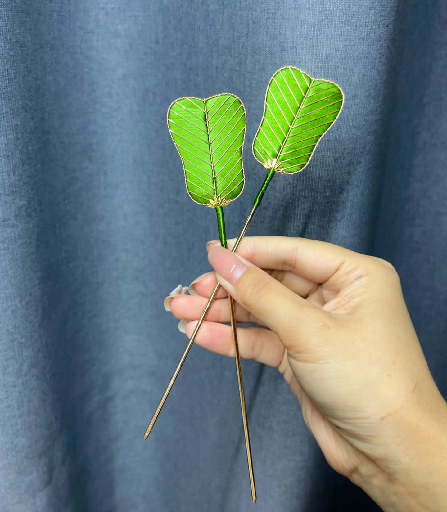 Fan Bespoke Hairpin-Green Silk Hairpin(Chanhua)