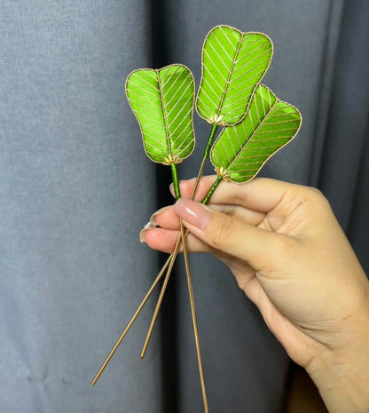 Fan Bespoke Hairpin-Green Silk Hairpin(Chanhua)