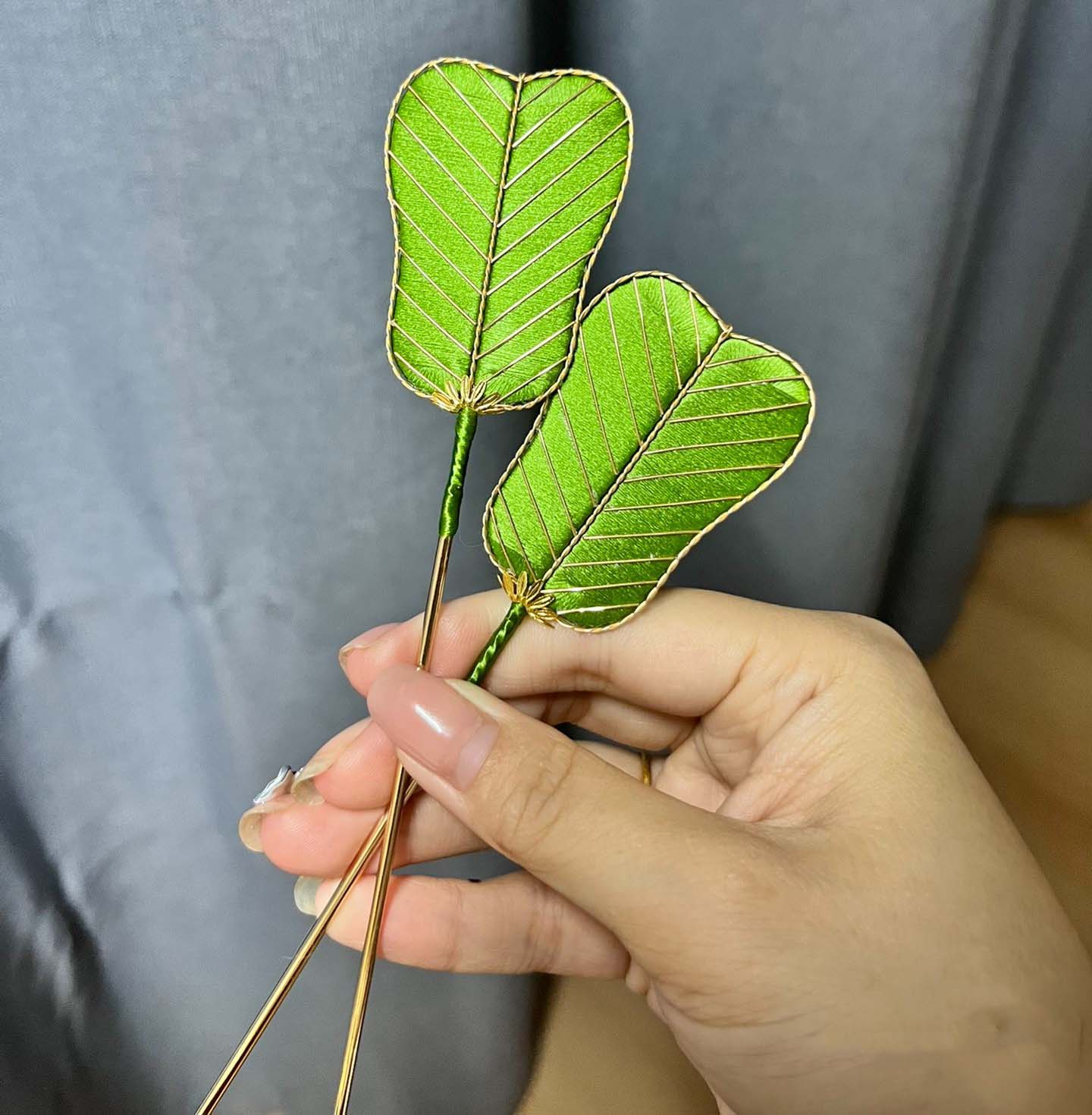 Fan Bespoke Hairpin-Green Silk Hairpin(Chanhua)