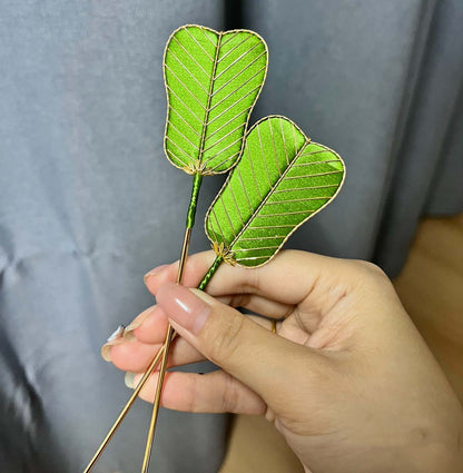 Fan Bespoke Hairpin-Green Silk Hairpin(Chanhua)