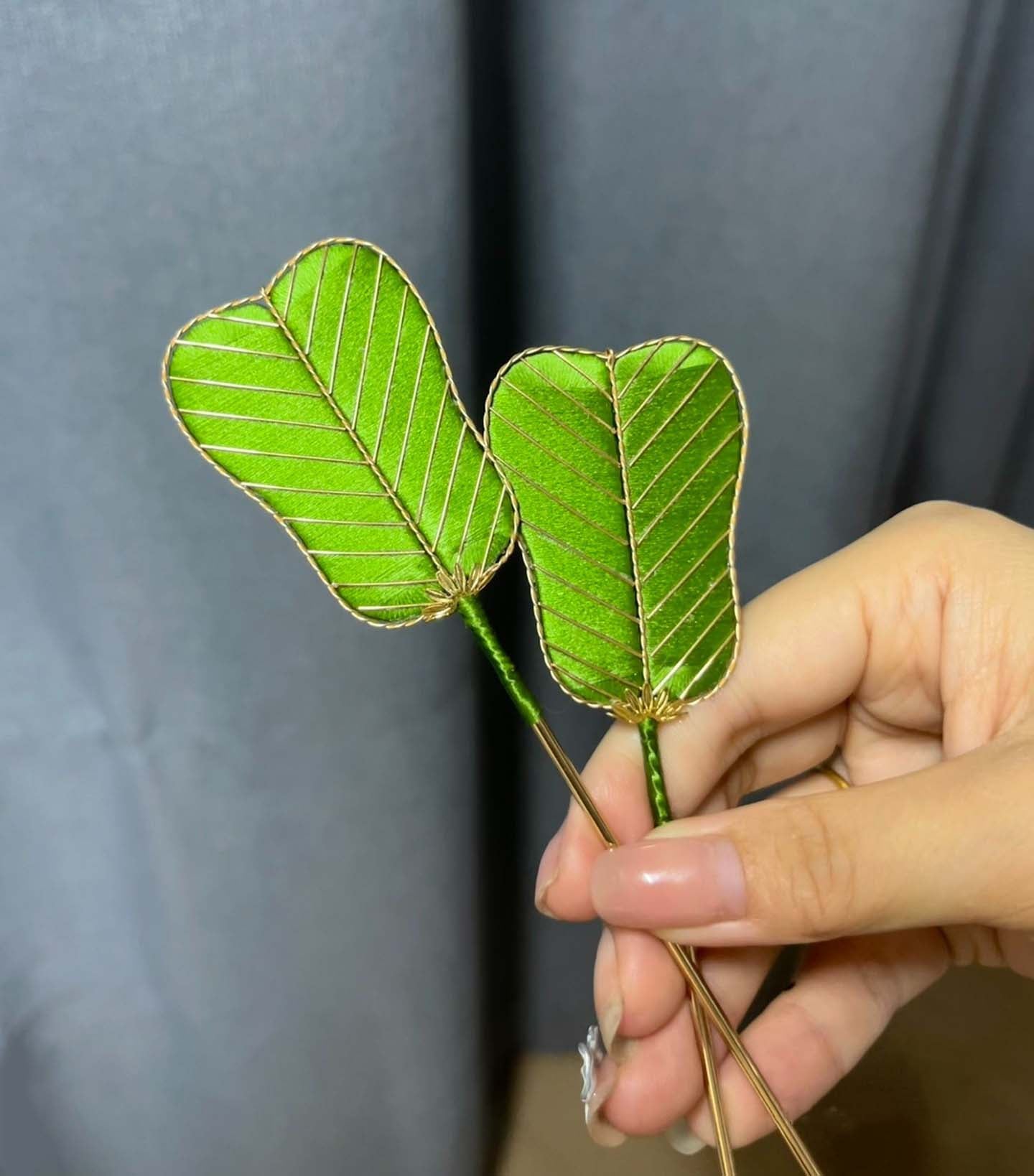 Fan Bespoke Hairpin-Green Silk Hairpin(Chanhua)