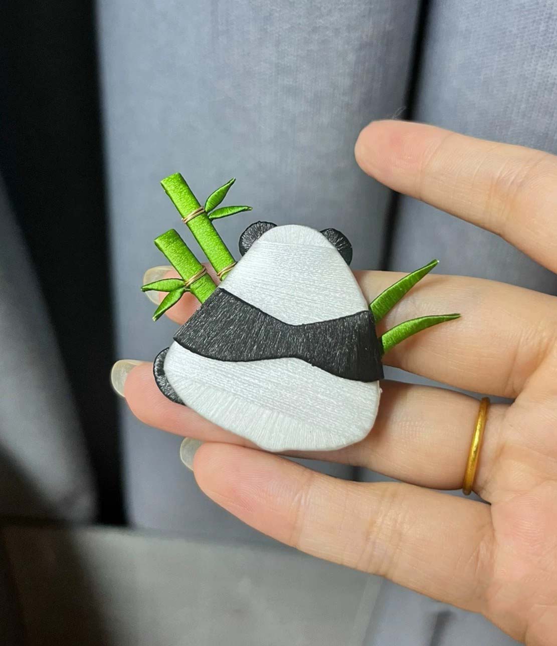 Panda Bespoke Brooch-Silk Brooch(Chanhua)