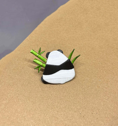 Panda Bespoke Brooch-Silk Brooch(Chanhua)