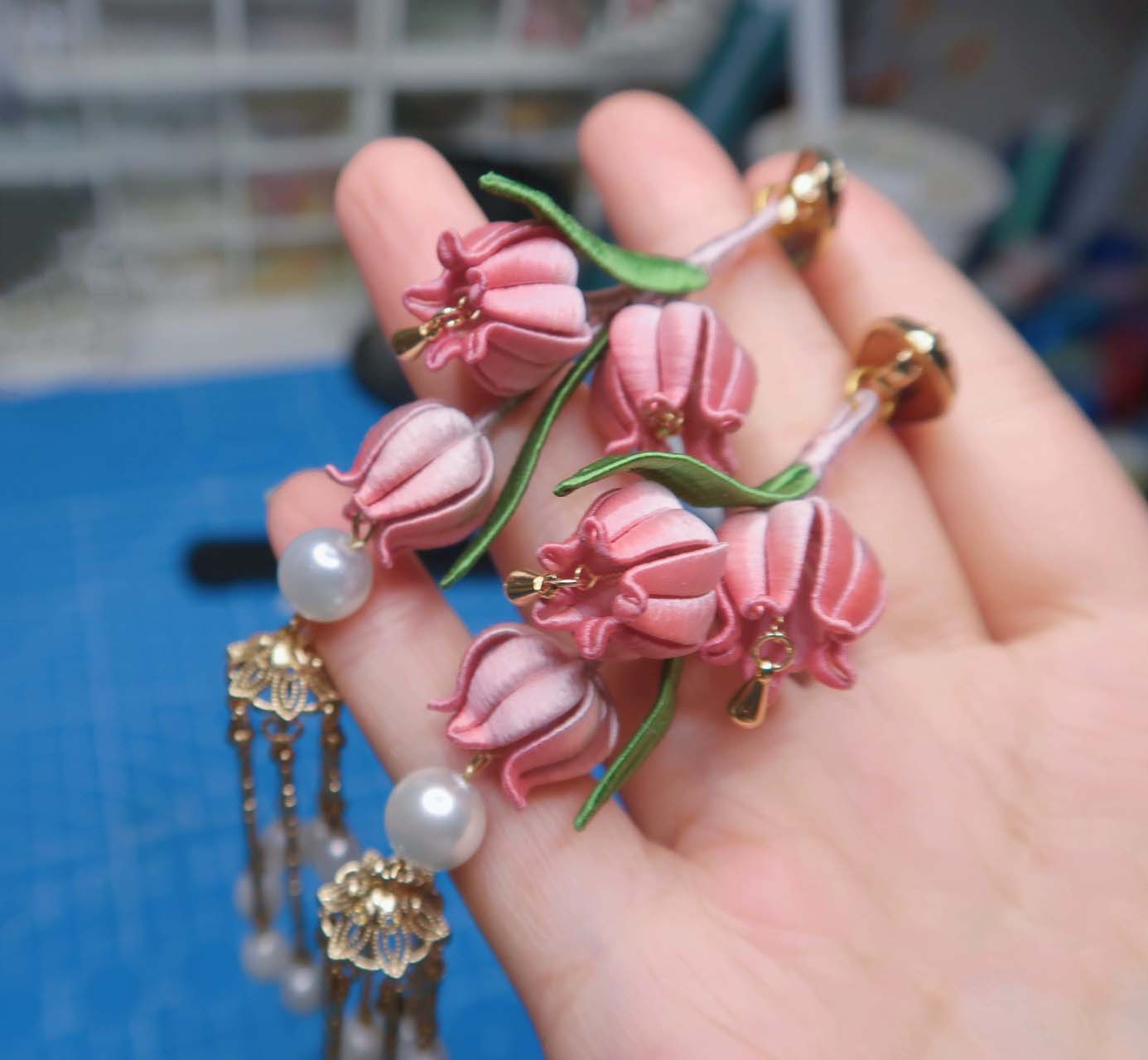 Lily Bespoke Charm-Pink Silk Bag Charm(Chanhua)