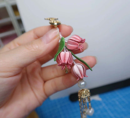 Lily Bespoke Charm-Pink Silk Bag Charm(Chanhua)