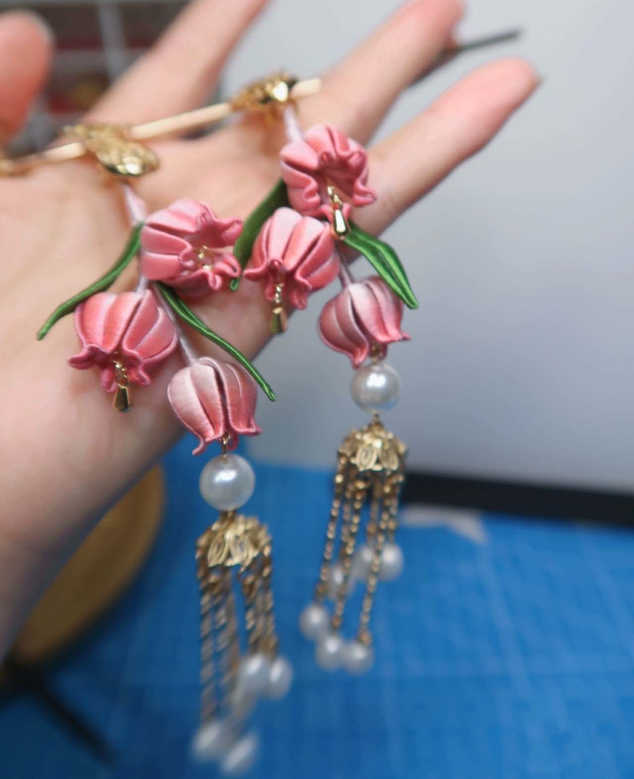 Lily Bespoke Charm-Pink Silk Bag Charm(Chanhua)
