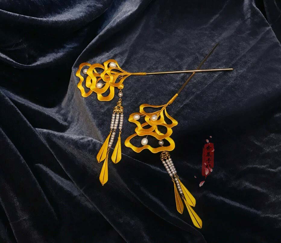 Ginkgo Bespoke Hairpin-Yellow Silk Hairpin(Chanhua)