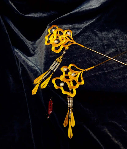 Ginkgo Bespoke Hairpin-Yellow Silk Hairpin(Chanhua)